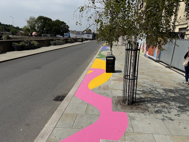 Surface art on St Peter's Dock in Ipswich